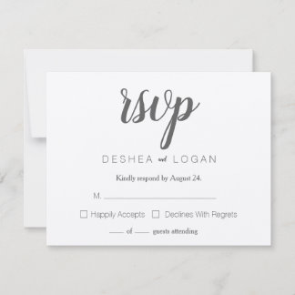 Moderne typografie antwoordkaart RSVP kaartje