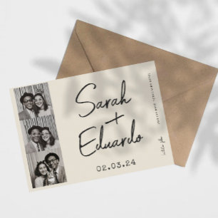 Moderne Typografie B & W Bewaar de datum Foto Qr C Save The Date