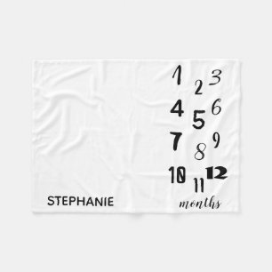 Moderne Typografie Baby Mijlsteen Blanket Fleece Deken