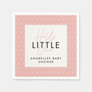 Moderne typografie-baby shower hallo kleine één servet