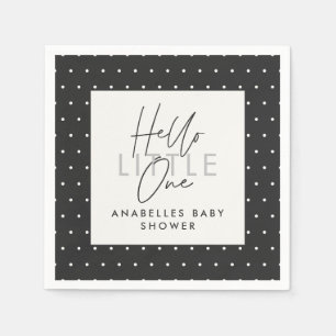 Moderne typografie baby shower hallo servet