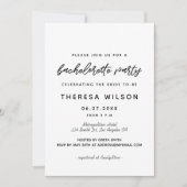 Moderne typografie Bachelorette Party Kaart (Voorkant)