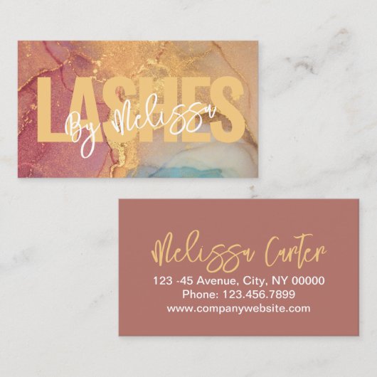 Moderne Typografie Beauty Make-up Artiest Lashes Visitekaartje (Voorkant / Achterkant)