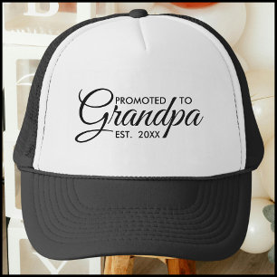 Moderne typografie 'Benoemd tot opa' met oprichtin Trucker Pet