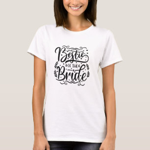Moderne typografie Beste vriendin van de bruid T-shirt