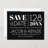 Moderne typografie | Bewerkbare kleuren De datum o Aankondigingskaart (Voorkant / Achterkant)