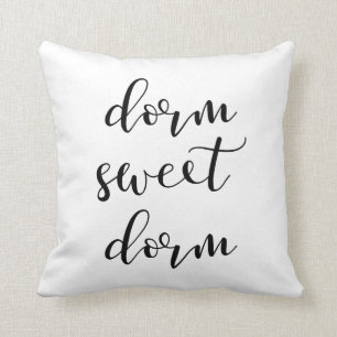 Moderne Typografie Black en White Dorm Sweet Dorm Kussen