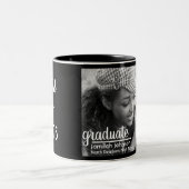 Moderne Typografie Black White Class of 2022 Mok (Center)