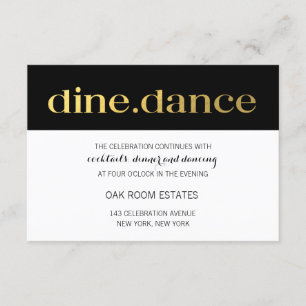 Moderne Typografie Black White Stripes Ontvangst Kaart