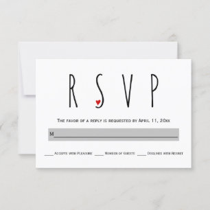 Moderne typografie blauw, grijze bruiloft RSVP-kaa RSVP Kaartje