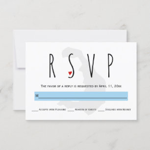 Moderne typografie blauw Santorini bruiloft RSVP k
