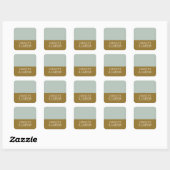 Moderne Typografie Blue en Olive Wedding Custom Vierkante Sticker (Vel)