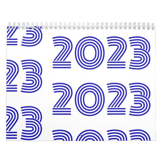 Moderne Typografie Blue White Kalender (Hoes)