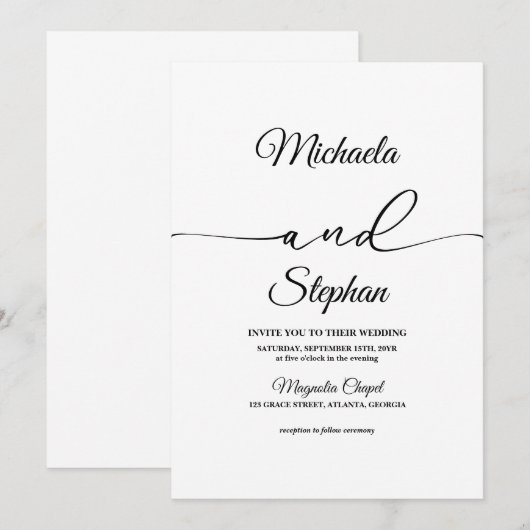 Moderne typografie | Bold Bellisia Wedding Kaart (Voorkant / Achterkant)