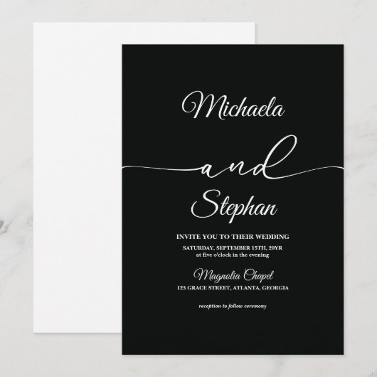 Moderne typografie | Bold Bellisia Wedding Kaart (Voorkant / Achterkant)
