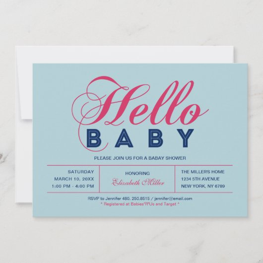 Moderne Typografie Boy Baby shower, Sprinkle Kaart (Voorkant)