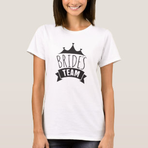 Moderne typografie Bruids Team Bruidsfeest T-shirt