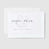 Moderne typografie bruiloft opslaan van de datum o vellum uitnodigingen (Offset)