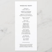 Moderne typografie bruiloft programma (Achterkant)