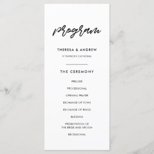 Moderne typografie bruiloft programma