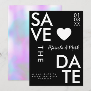 Moderne typografie Candy Abstract Save The Dates Kaart