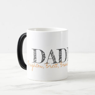 Moderne Typografie DADDY Kinder NAMEN Keepsake Magische Mok