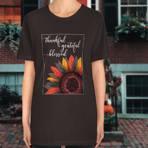Moderne typografie dankbaar gezegende herfst t-shirt