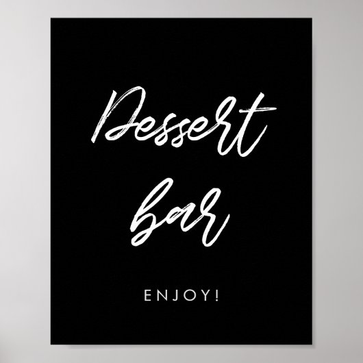 Moderne typografie Dessert bar bruiloft bord Poster (Voorkant)