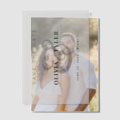 Moderne typografie donkere bruiloft save date over vellum uitnodigingen (Offset (Koppel))