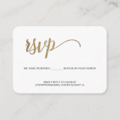 Moderne Typografie E-mail RSVP Gold script QR-code Informatiekaartje (Voorkant)