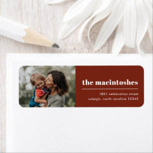 Moderne typografie Eenvoudig foto retouradres Etiket