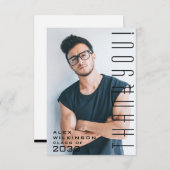 Moderne Typografie Eenvoudige foto AFSTUDEERDER Ha Bedankkaart (Voorkant / Achterkant)