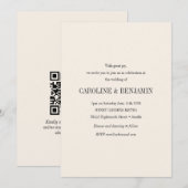 Moderne typografie Elegant ivoor QR Code Weddensch Kaart (Voorkant / Achterkant)