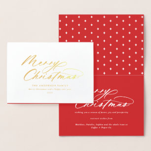 Moderne typografie elegant script Folie Ca Kaarten