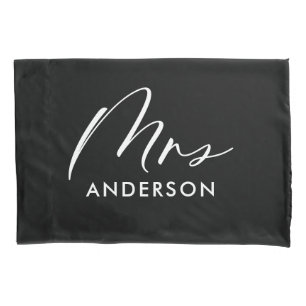 Moderne typografie elegant script mrs gift kussensloop