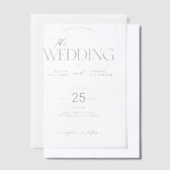 Moderne typografie elegante bruiloft overlay vellum uitnodigingen (Offset)
