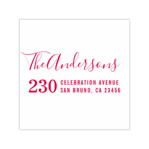 Moderne Typografie Familienaam & Retouradres Zelfinktende Stempel