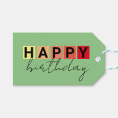 Moderne Typografie Fancy script Happy Birthday Cadeaulabel (Voorkant (Horizontaal))