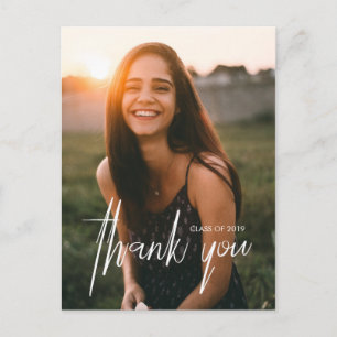Moderne typografie foto afstudeer bedankt briefkaart