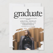 Moderne Typografie Foto Afstuderen Kaart (Achterkant)