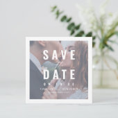 Moderne typografie foto bruiloft met de datum save the date (Staand voorkant)