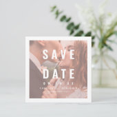 Moderne typografie foto bruiloft met de datum save the date (Staand voorkant)
