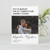 Moderne Typografie Foto Elopement Aankondiging (Staand voorkant)