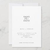 Moderne typografie-foto in zwart-wit save the date (Achterkant)