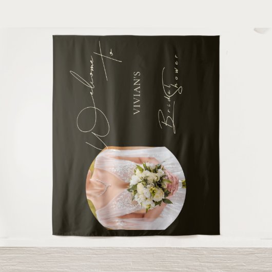 Moderne typografie Foto Vrijgezellenfeest Welkom Wandkleed (Voorkant)