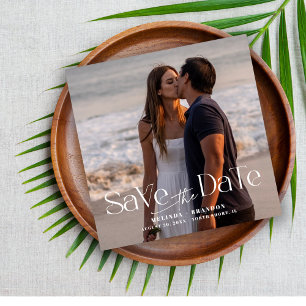 Moderne Typografie Foto Wedding Magnetische Uitnodiging