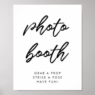 Moderne typografie Fotocabine trouwkaart Poster