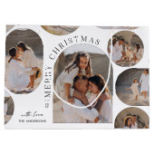 Moderne typografie fotocollage Kerstmis Groot Cadeauzakje (Achterkant)