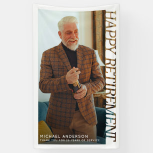 Moderne typografie Gelukkig pensioenfeest foto Spandoek
