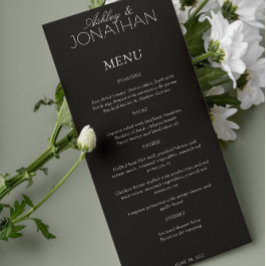 Moderne typografie-gerichte bruiloftsreceptie menu
